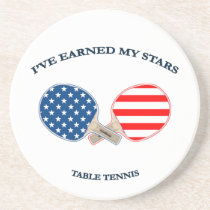 Earned My Stars Table Tennis Drink Coasters