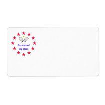 Earned My Stars Tennis Personalized Shipping Label