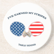 Earned My Stripes Table Tennis Drink Coaster