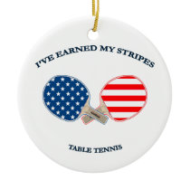Earned My Stripes Table Tennis Christmas Ornaments
