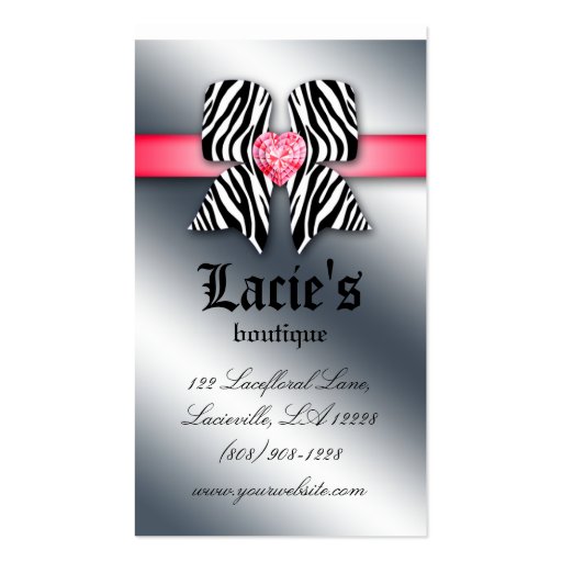 Earring Display Cards Cute Bow Heart Jewelry Red Business Cards (back side)