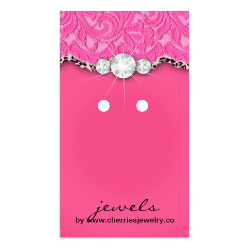 Earring Display Cards Cute Leopard Lace Jewelry Business Cards (front side)
