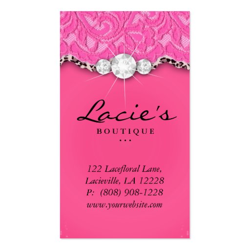 Earring Display Cards Cute Leopard Lace Jewelry Business Cards (back side)