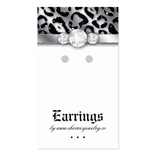 Earring Display Cards Cute Leopard Sparkle Jewelry Business Cards (front side)