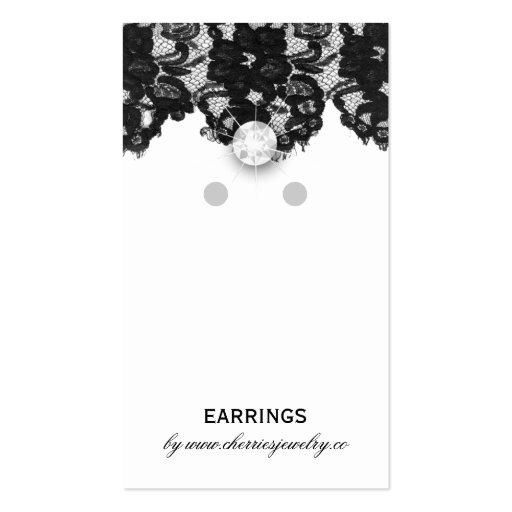 Earring Display Cards Vintage Lace Jewelry Business Cards (front side)