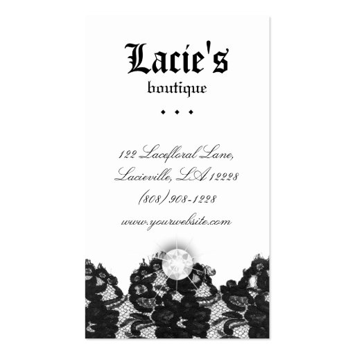 Earring Display Cards Vintage Lace Jewelry Business Cards (back side)