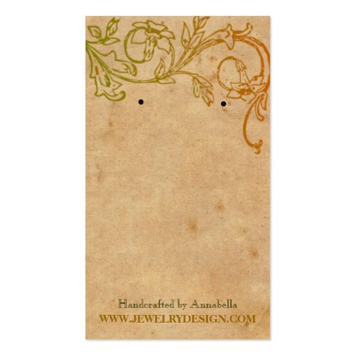 Earring Holder Business Card Template (front side)