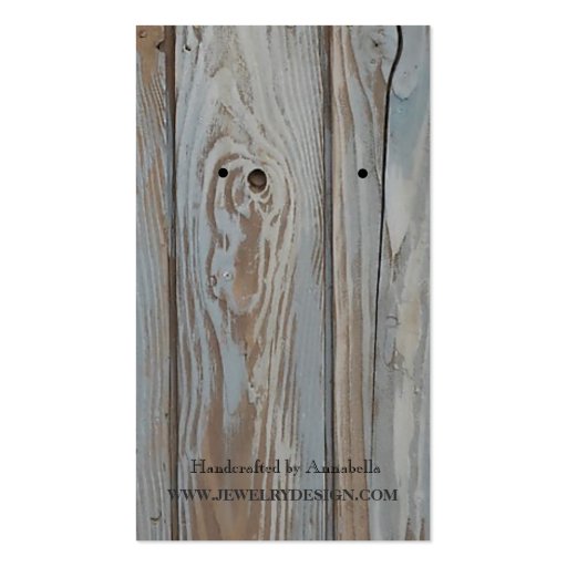 Earring Holder Rustic Teal Blue Barn Wood Business Card (front side)