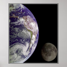 Eart and Moon Poster