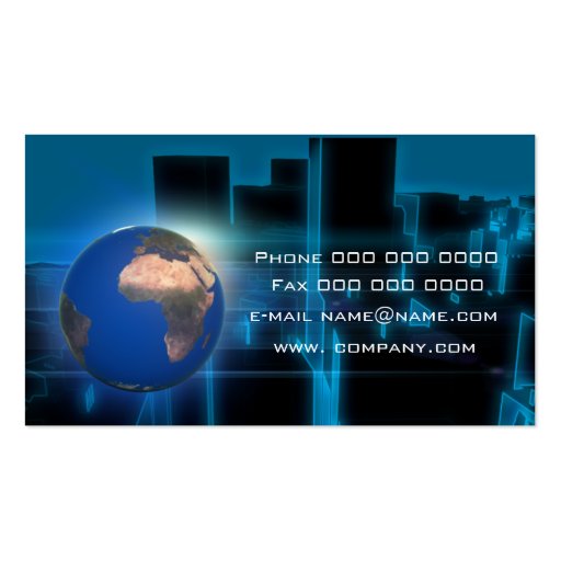 Earth africa business card templates (back side)