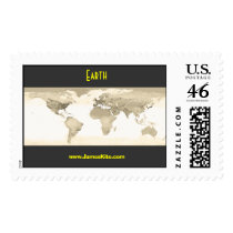 Earth Aged Map postage by serenitystudios Earth Aged Map postage
