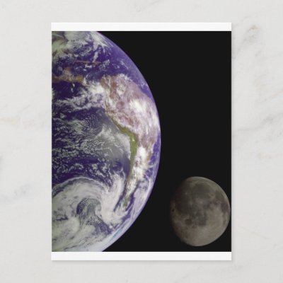 Earth and Moon by Galileo Postcard