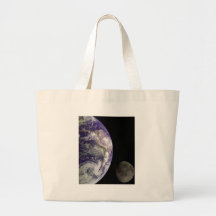 Earth and moon canvas bag