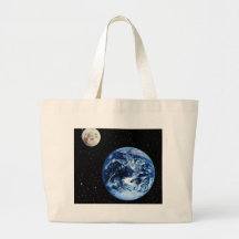 Earth and Moon Tote Bags