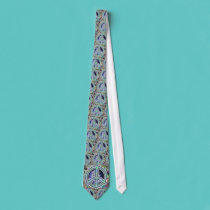 Earth and Peace Sign necktie