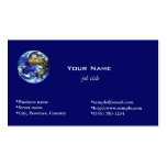 Earth, blue, global business card.