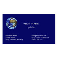 Earth, blue, global business card. business card template