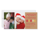 Earth brown merry Christmas fun dancing gift boxes photocard