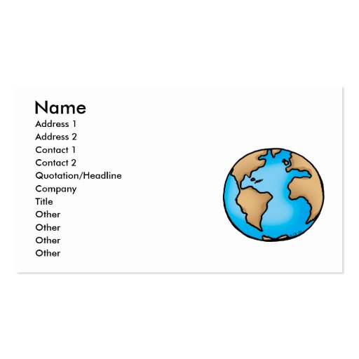 Earth Business Card (front side)