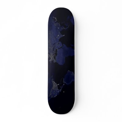Images Of Earth At Night. Earth By Night Skateboard Deck