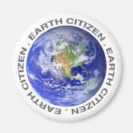 Earth citizen fridge magnet