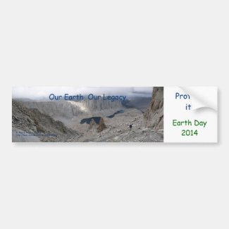 Earth Day 2014 Bumper Sticker Solitary Hiker