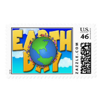 Earth Day Around the World Postage postage