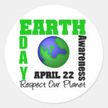 Earth Day Awareness Round Sticker