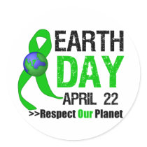 Earth Day Awareness Round Stickers