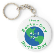 Earth Day Birthday Key Chain