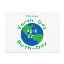 Earth Day Birthday Post Card