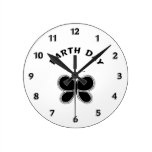 Earth Day Butterfly Round Clocks