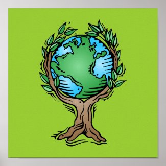 Earth Day Earth Tree print