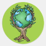 Earth Day Earth Tree Round Sticker