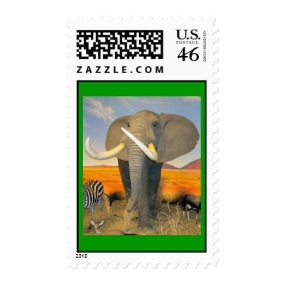 Earth Day Elephant Postage by imperfectiomism