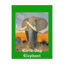 Earth Day Elephant Postcard