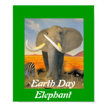 Earth Day Elephant Poster posters