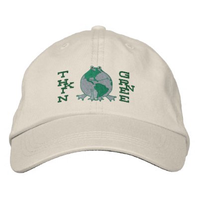 Earth Day Environmental Embroidered Baseball Caps by jamiecreates1