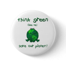 Earth Day Environmental Frog Pinback Button