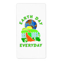 Earth Day Every Day Custom Shipping Labels