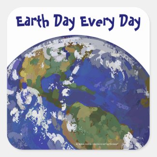 Earth Day Every Day Earth Art Stickers