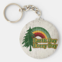 Earth Day Every Day, Retro Rainbow Key Chains
