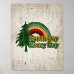 Earth Day Every Day, Retro Rainbow Posters