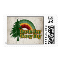 Earth Day Every Day, Retro Rainbow Stamps