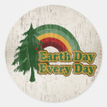 Earth Day Every Day, Retro Rainbow Stickers