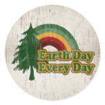 Earth Day Every Day, Retro Rainbow Stickers