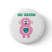 Earth Day Go Green baby pink lamb Goofkins buttons