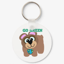 Earth Day Go Green bear Goofkins keychains