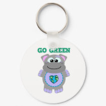 Earth Day Go Green hippo Goofkins keychains