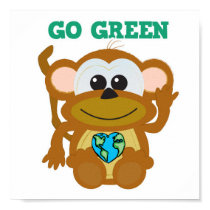 Earth Day Go Green monkey Goofkins posters